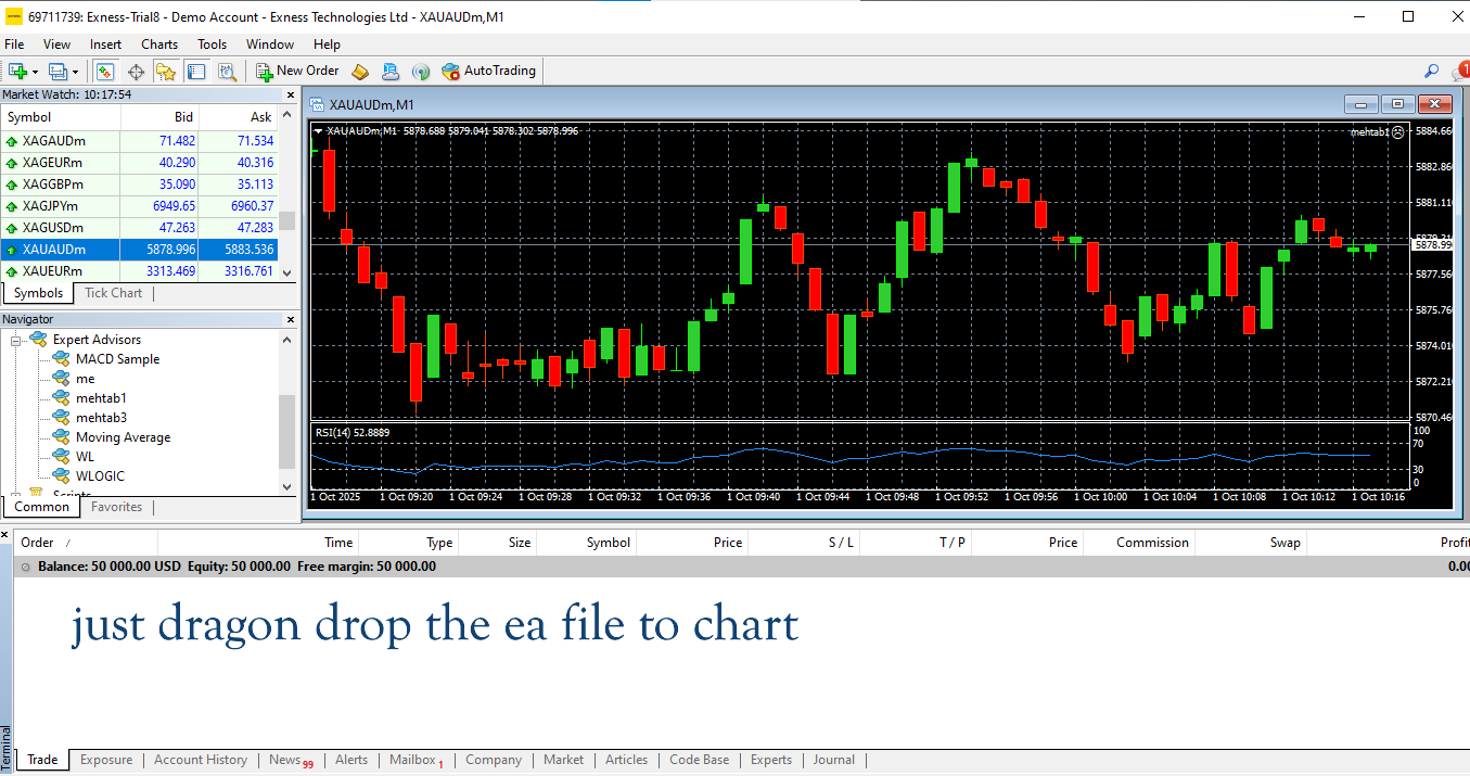 Attaching Expert Advisor in MT4